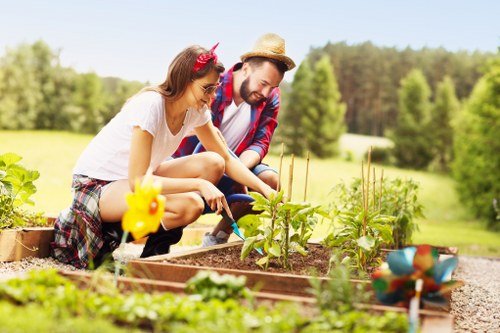 Professional gardening services in Upton maintaining a neat residential garden