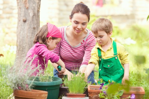 Gardeners in Upton following safe working procedures